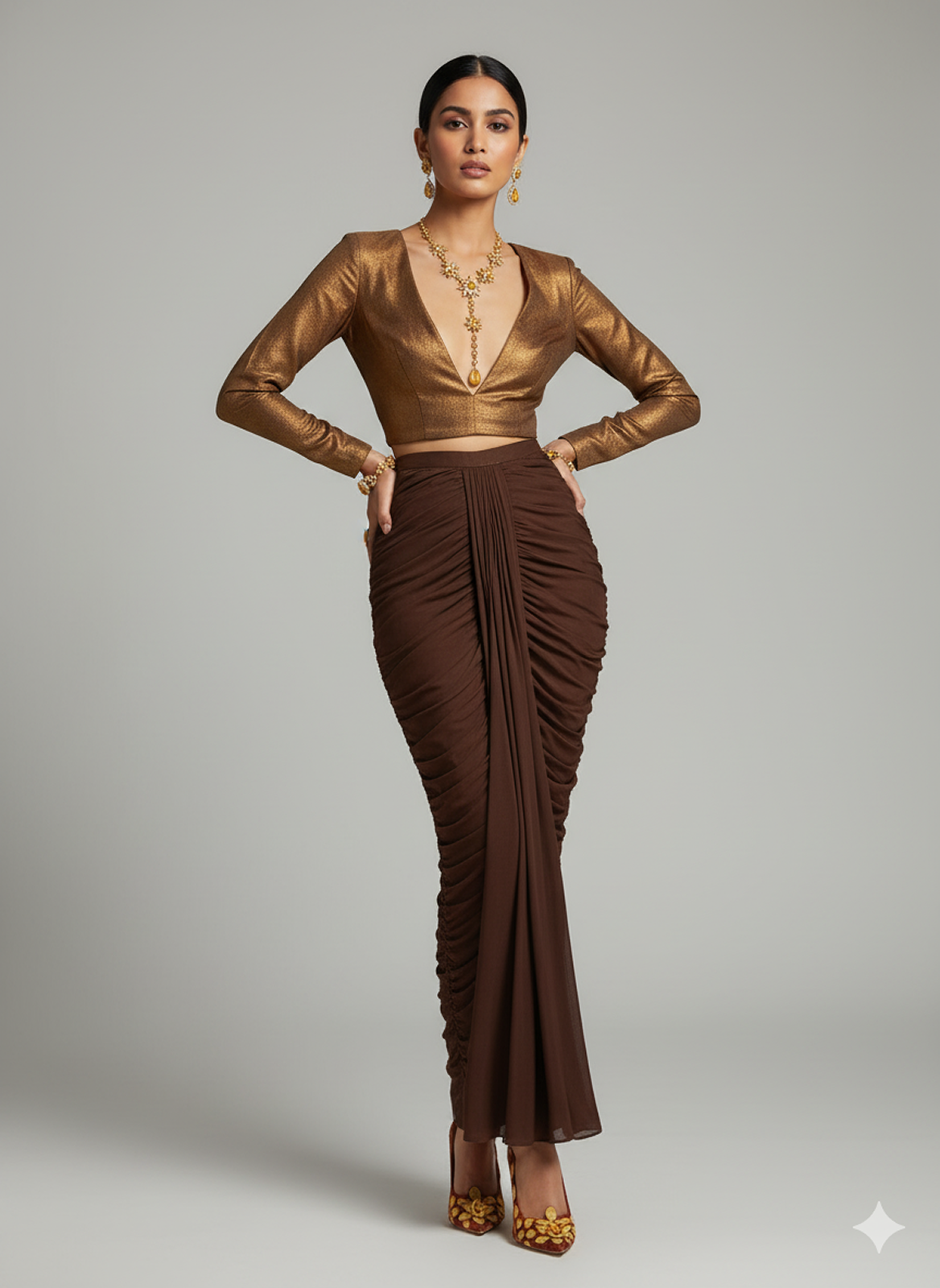 The Aurum Ruche Skirt Set